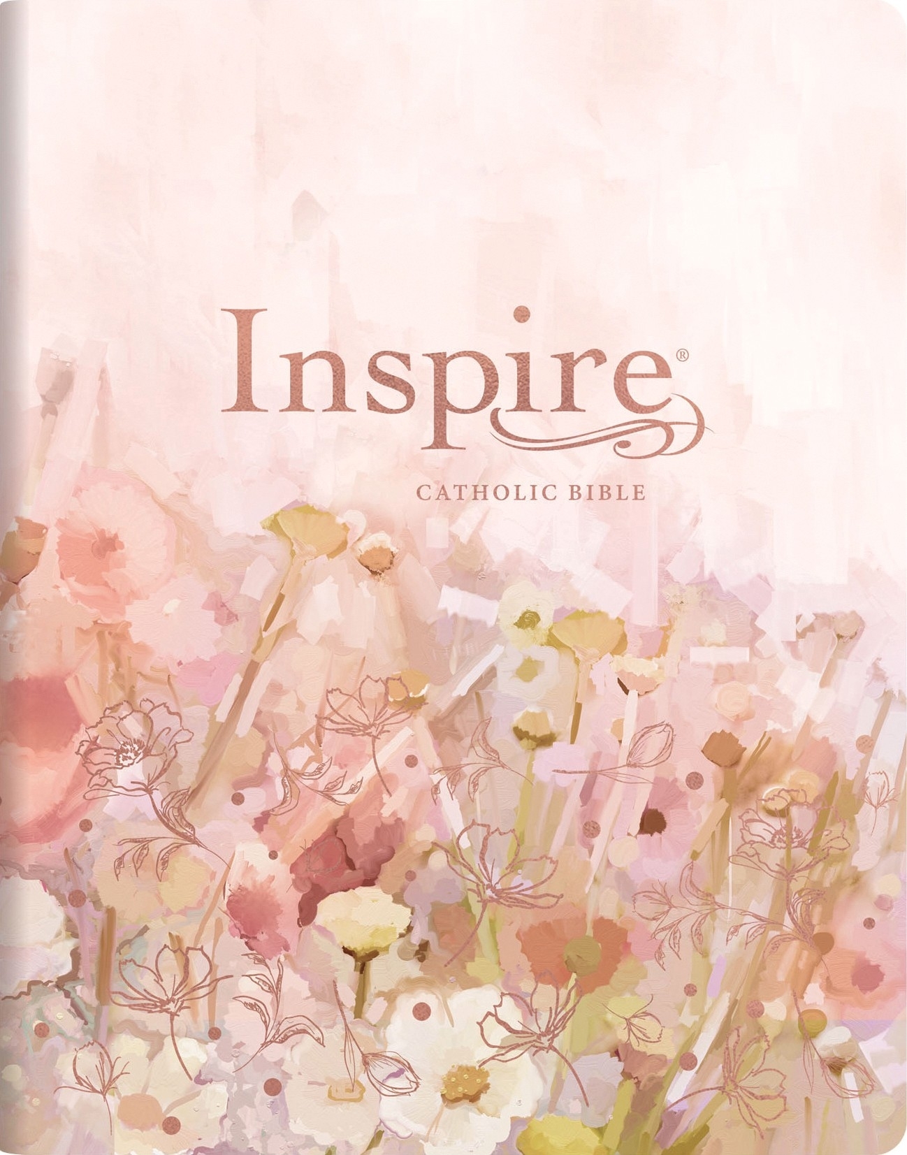 Inspire Catholic Bible NLT Large Print (LeatherLike, Pink