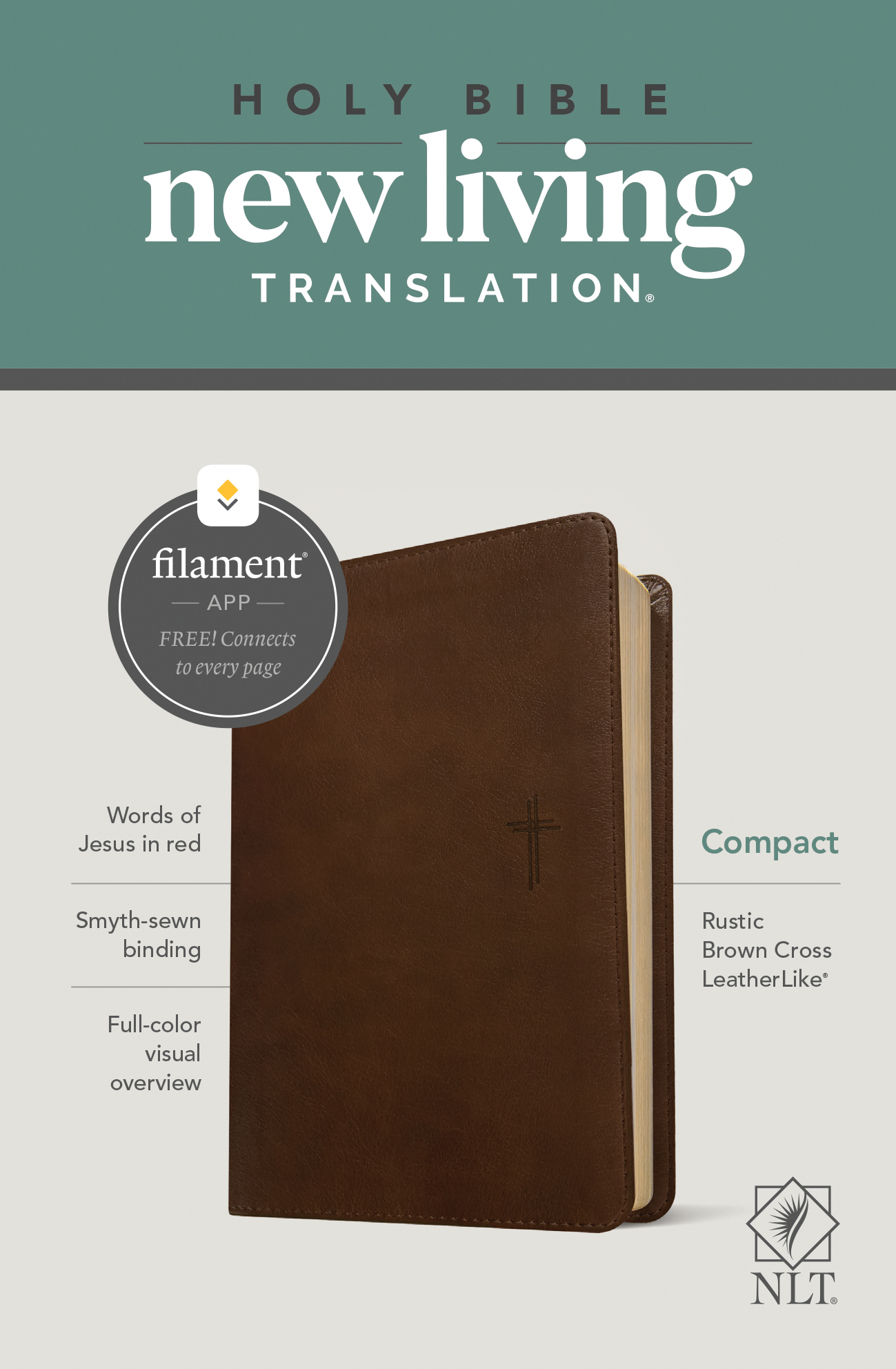 NLT Compact Bible, Filament Enabled Edition (Red Letter, LeatherLike