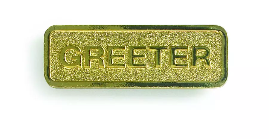 Greeter Badge - Brass Finish