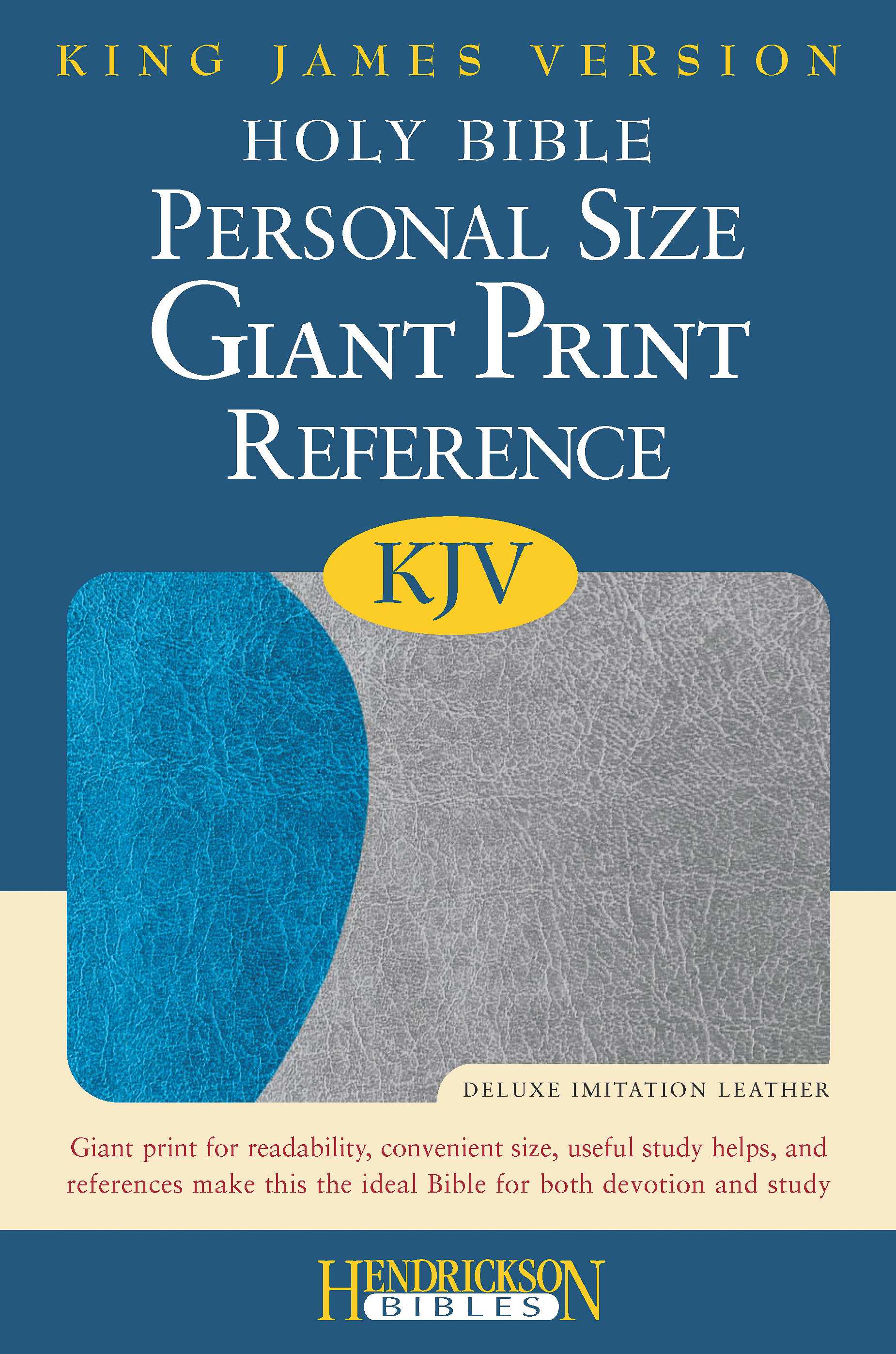 KJV Personal Size Giant Print Reference Bible Grey Imitation Leather