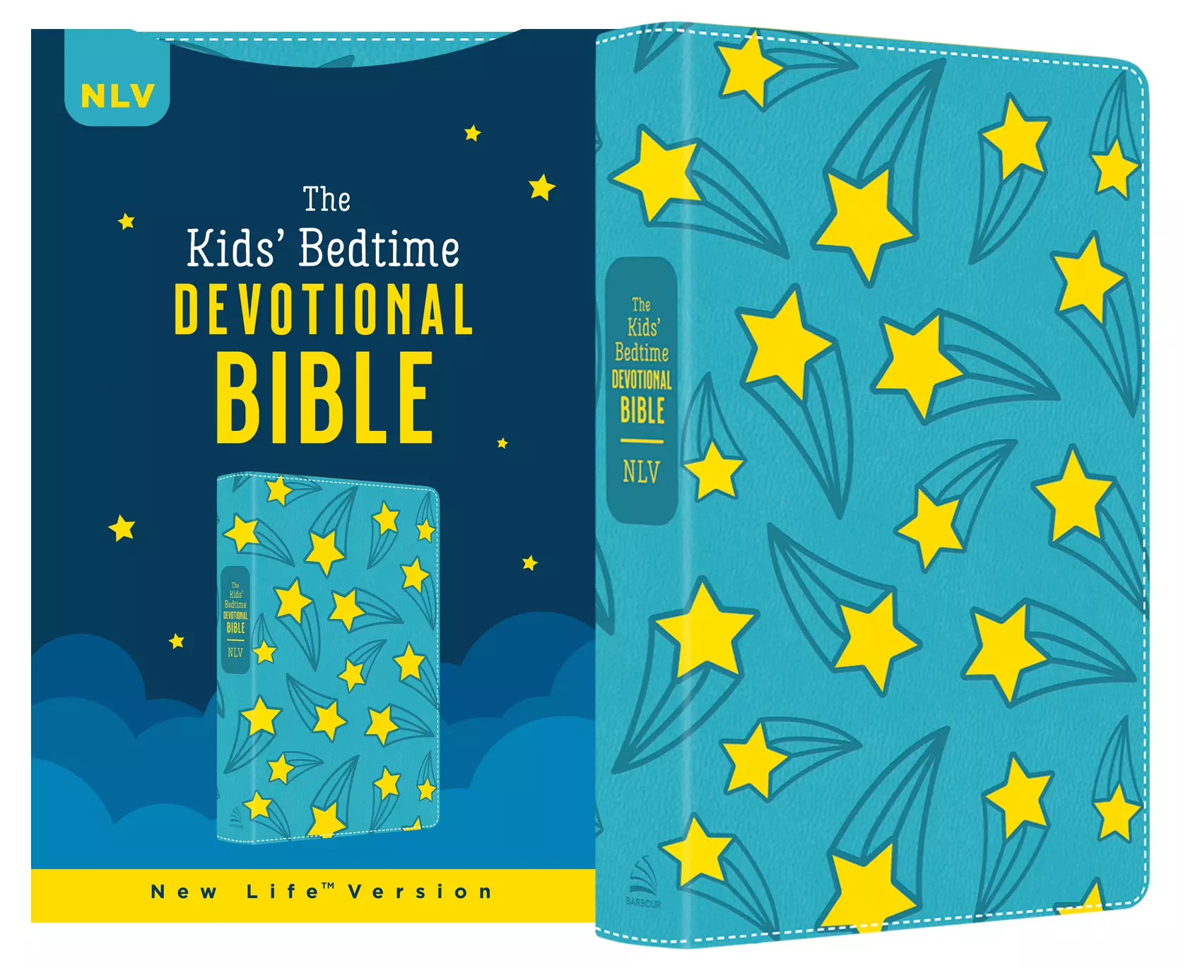 Kids' Bedtime Devotional Bible: NLV [Aqua Stars]