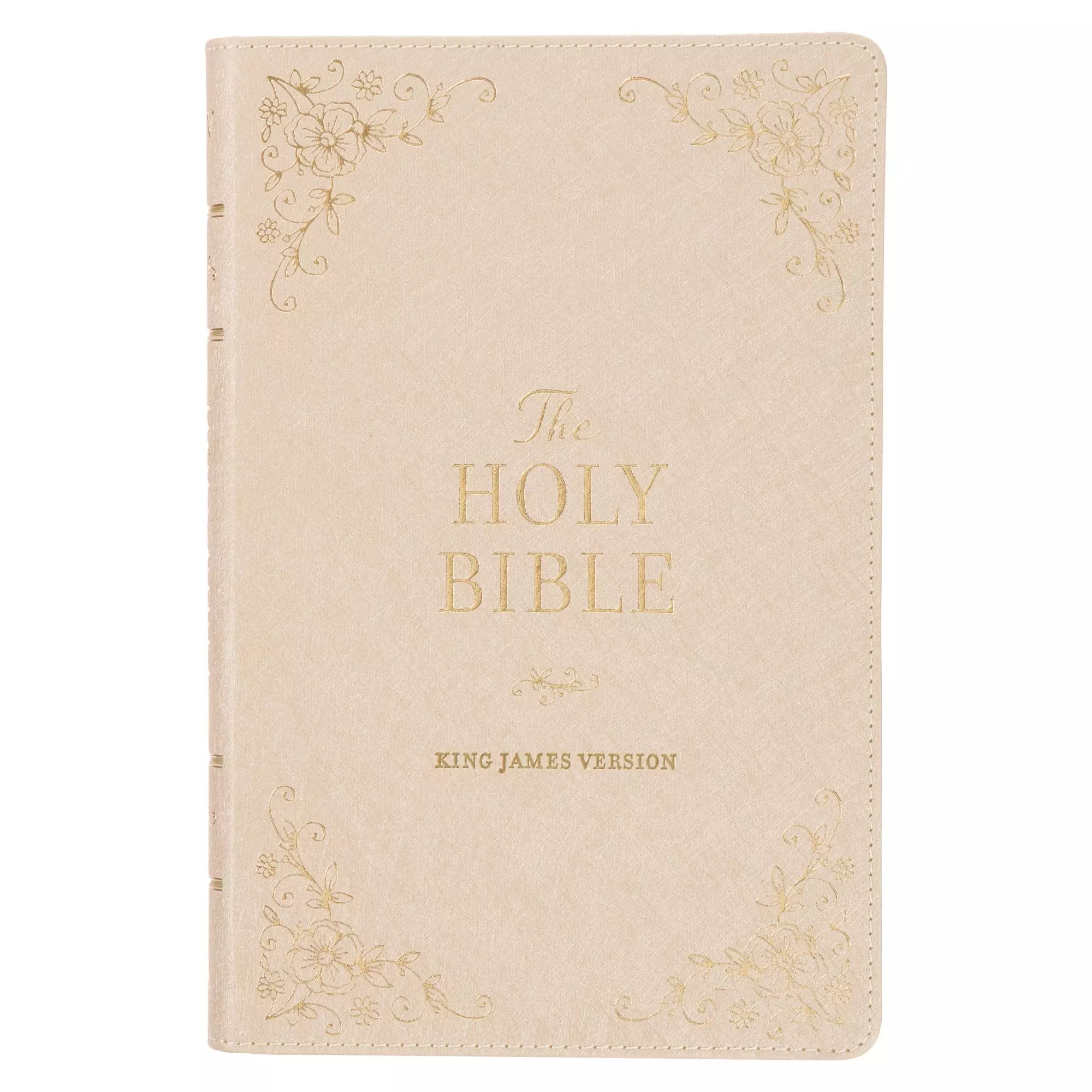 KJV Holy Bible, Standard Size Faux Leather Red Letter Edition - Thumb Index & Ribbon Marker, King James Version, Pearlescent Taupe