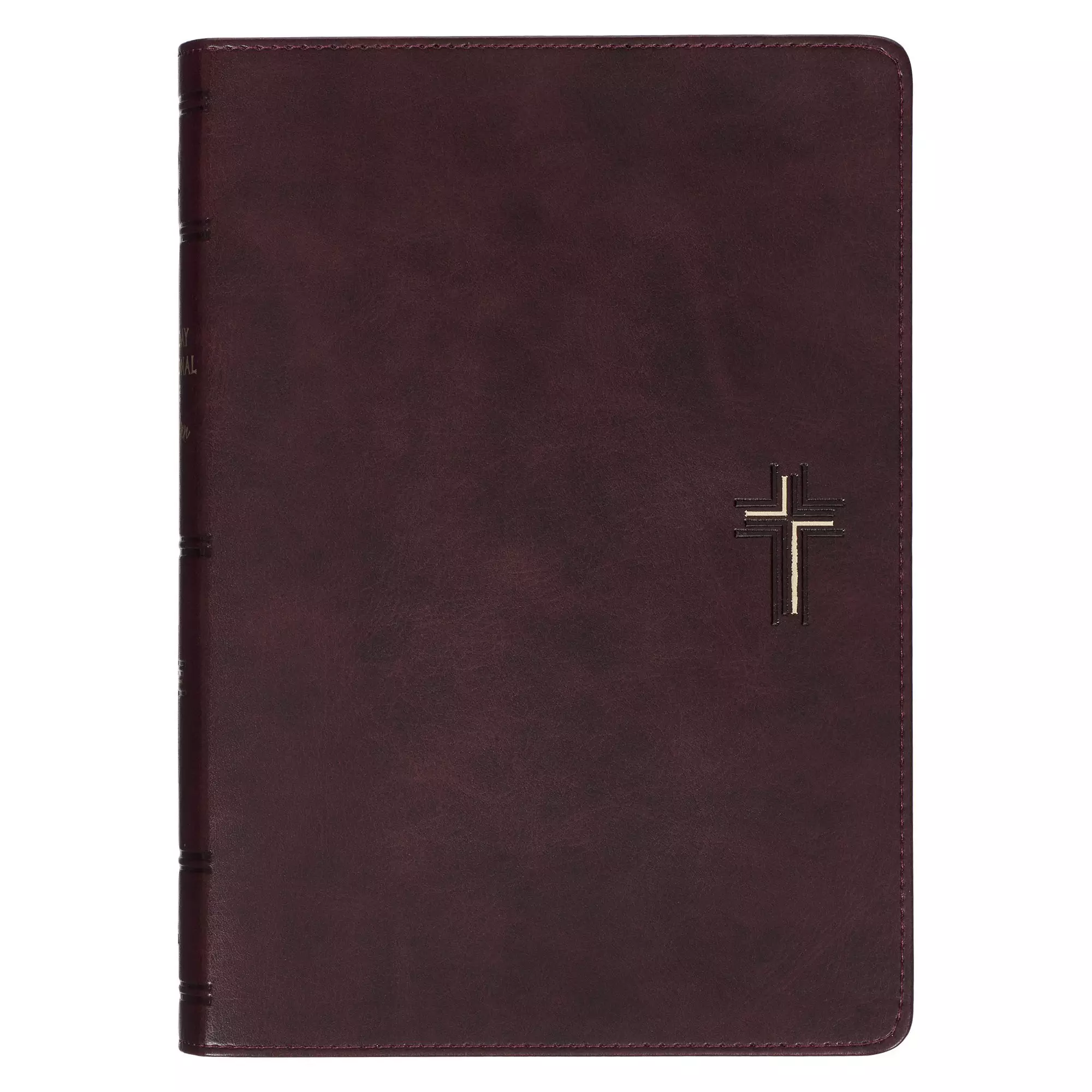 Devotional Bible NLT for Men Faux Leather, Walnut Brown Cross