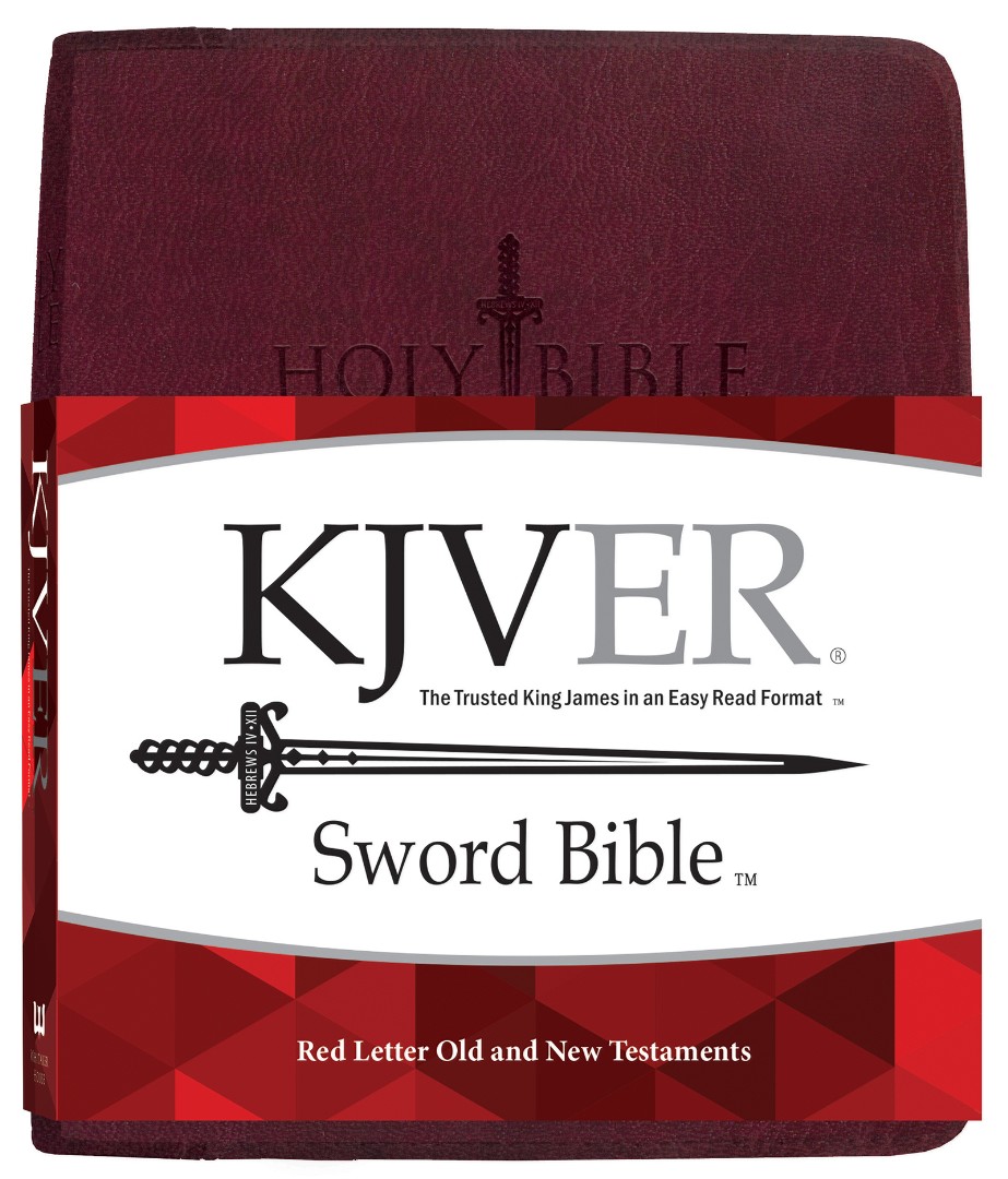 KJV Sword Study Bible Giant Print Burgundy Genuine Leather | Free ...