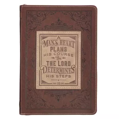 Journal Classic Zip Brown Two-tone A Man's Heart Prov. 16:9
