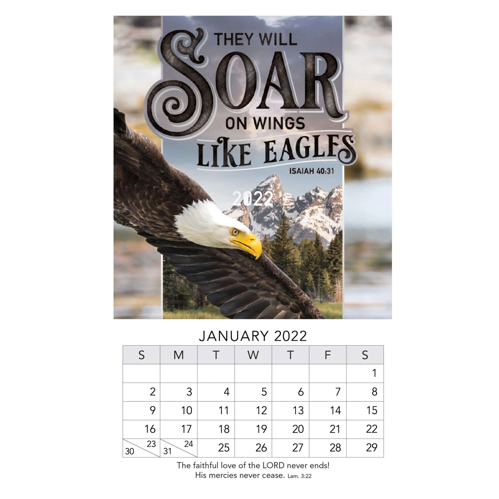 Eagles 2022 Calendar 2022 Soar Mini Magnetic Calendar - Isaiah 40:31 9781642727128 | Eden