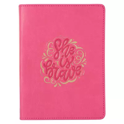 Journal Handy Faux Leather-She Is Brave