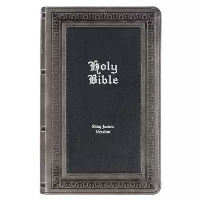 KJV Bible Giant Print Standard-size Faux Leather, Gray/Black
