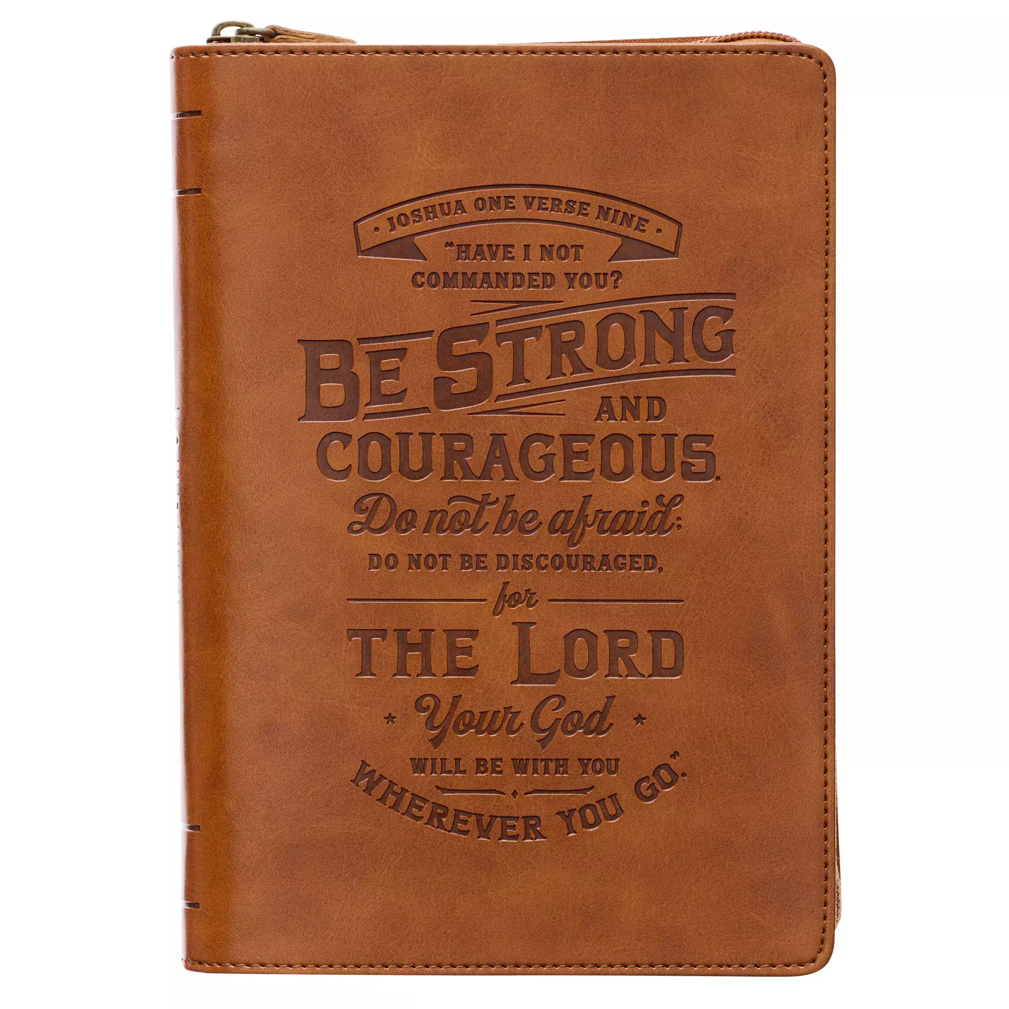 Journal w/Zip Be Strong & Courageous Joshua 1:9
