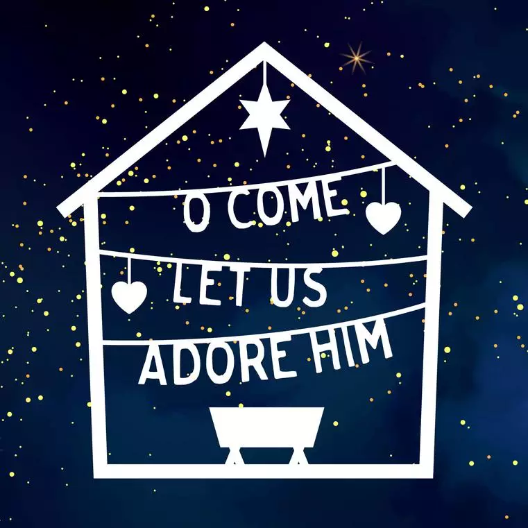 O Come! Let Us Adore Him (Pk 6) Christian Christmas Cards