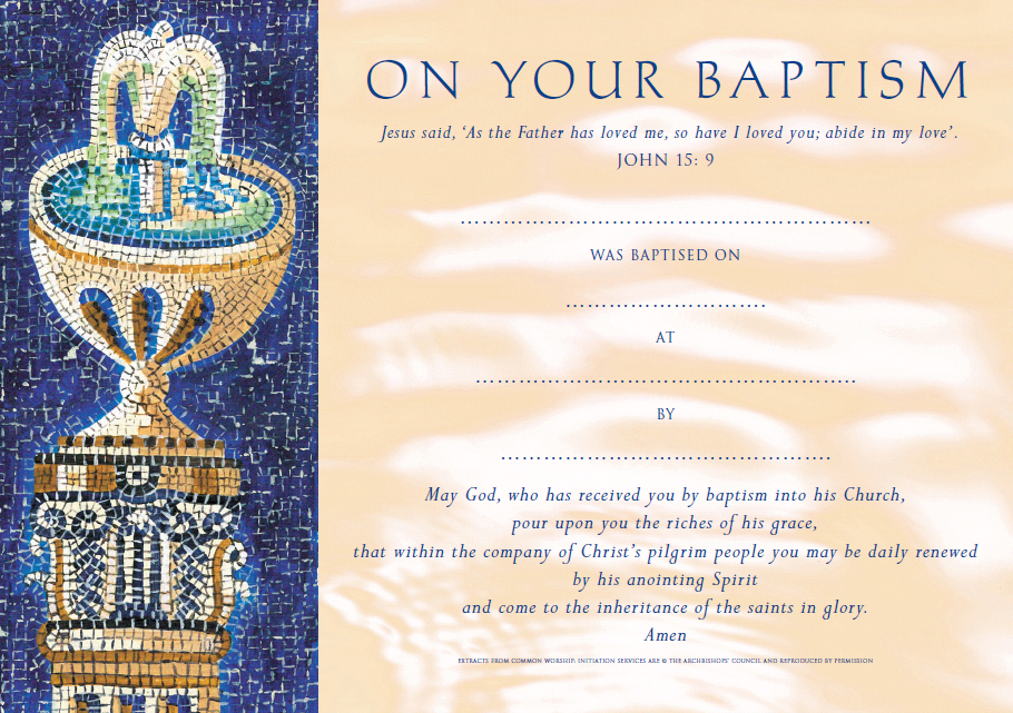 Traditional Baptism Certificate - Pack of 10 Traditional Baptism Certificate - Pack of 10