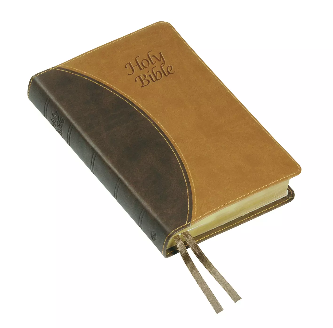 KJV Text Bible: Brown two-tone Imitation leather