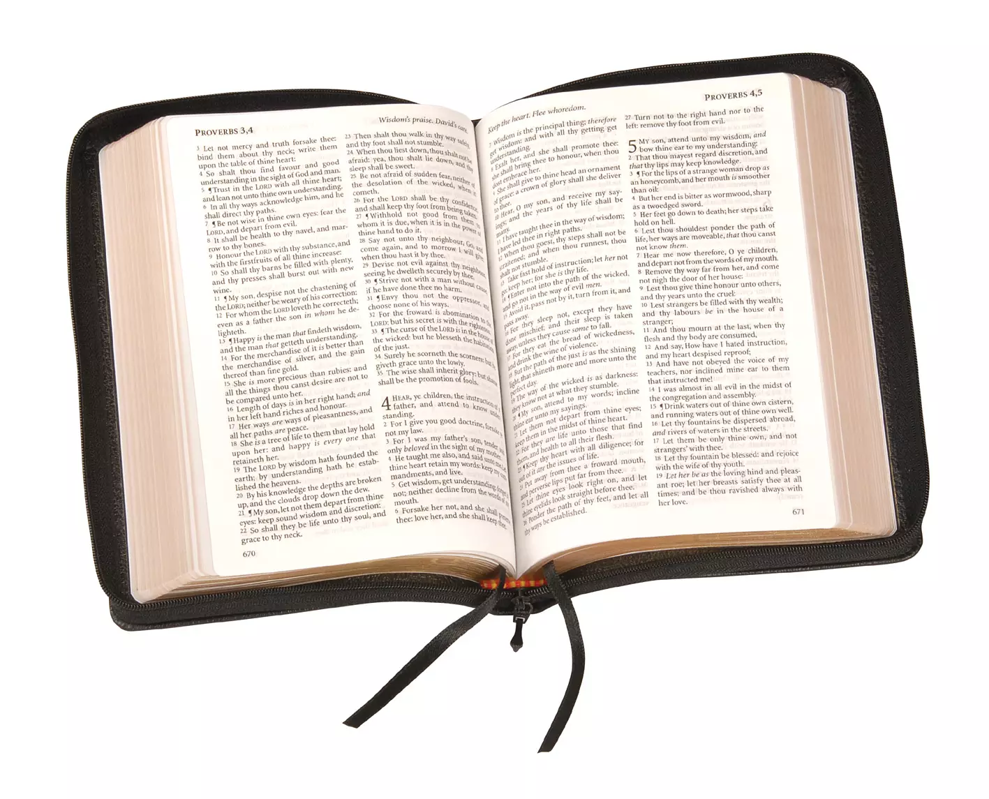 KJV Text Bible: Black, Calfskin, Zip