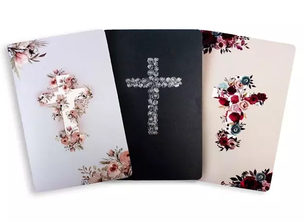 Journal-Floral Cross Design (Pk/3)