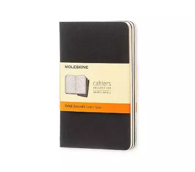 Black Moleskine Pocket Ruled Cahier Journal Set