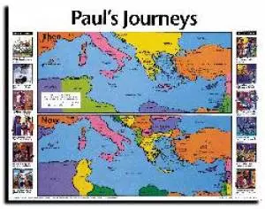 Pauls Journeys Then And Now Wall Chart Laminated