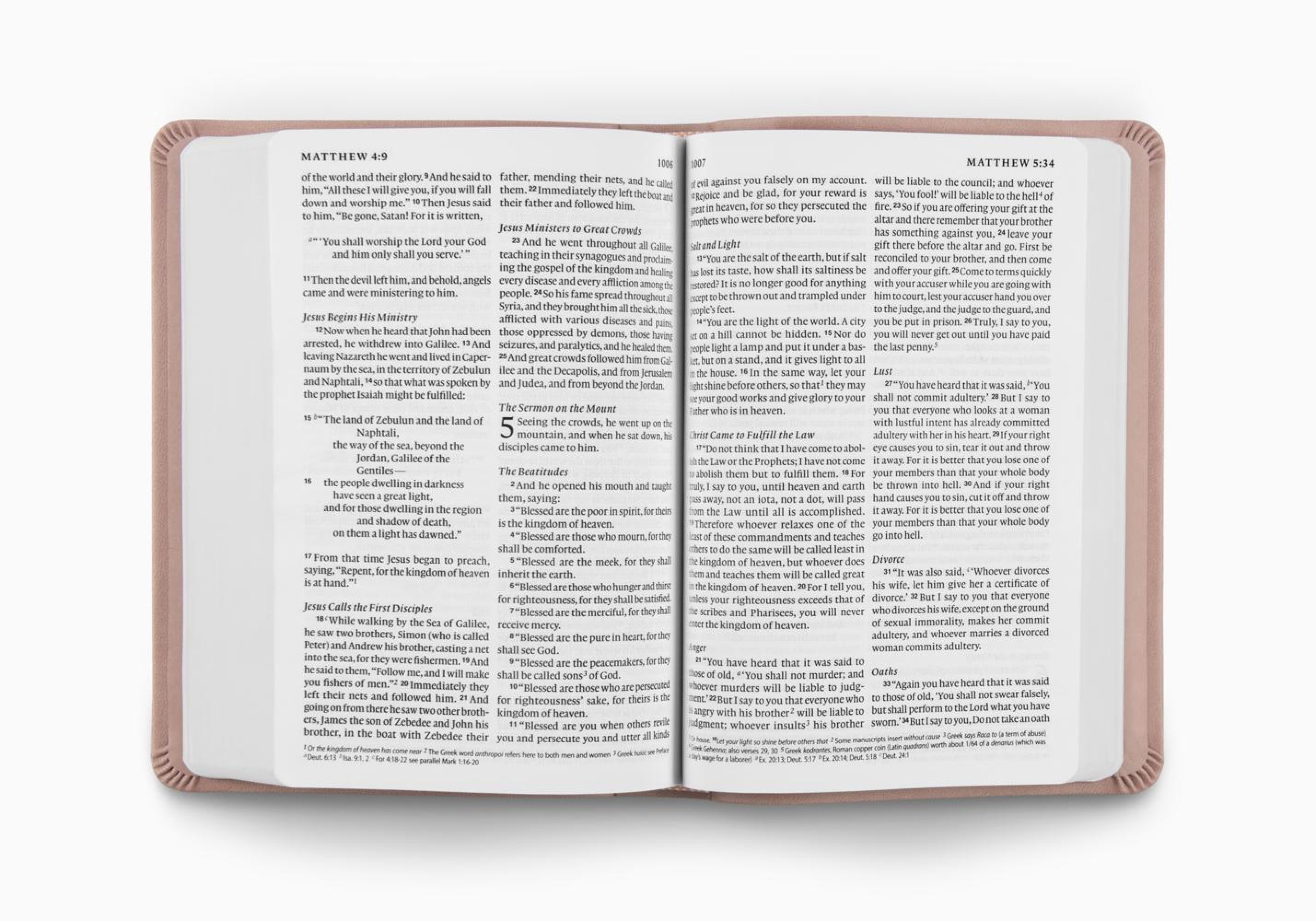 ESV Large Print Value Compact Bible (TruTone, Blush Rose, Fleur-de-lis Design)