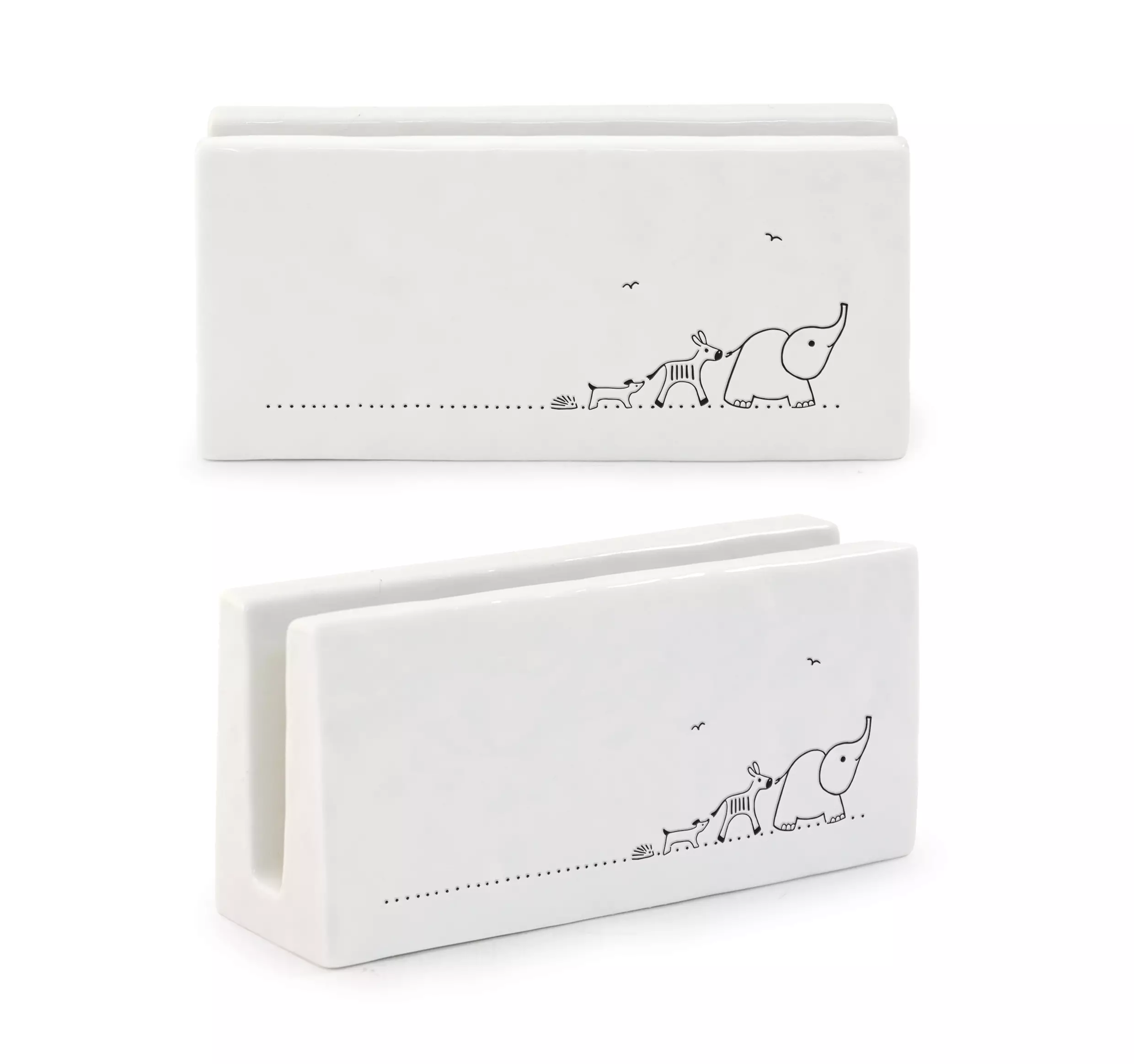 Porcelain napkin /letter rack Animals