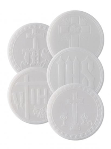 Pack of 50 - 2 3/4" Priests Altar Bread Mixed Designs - White
