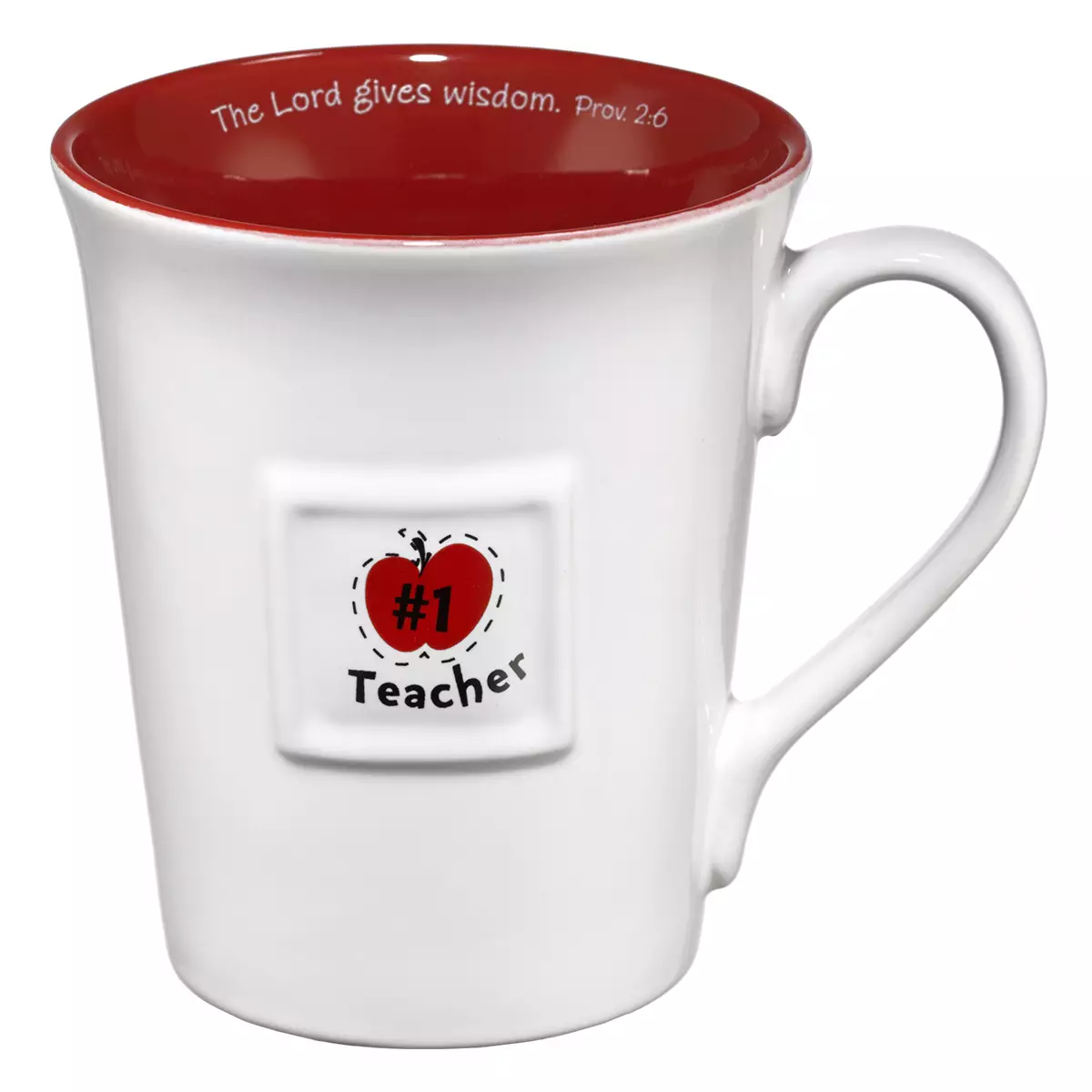 #1 Teacher/Prov. 2:6 (Red) Ceramic Mug