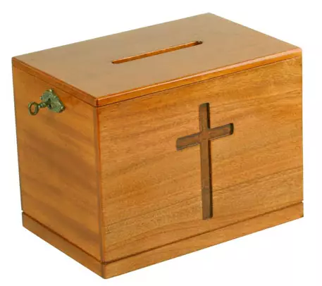 Small Lockable Offering Box (Natural)