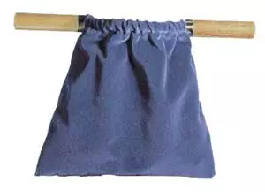 Offering Bag - Dark Blue - Natural Wood Handles