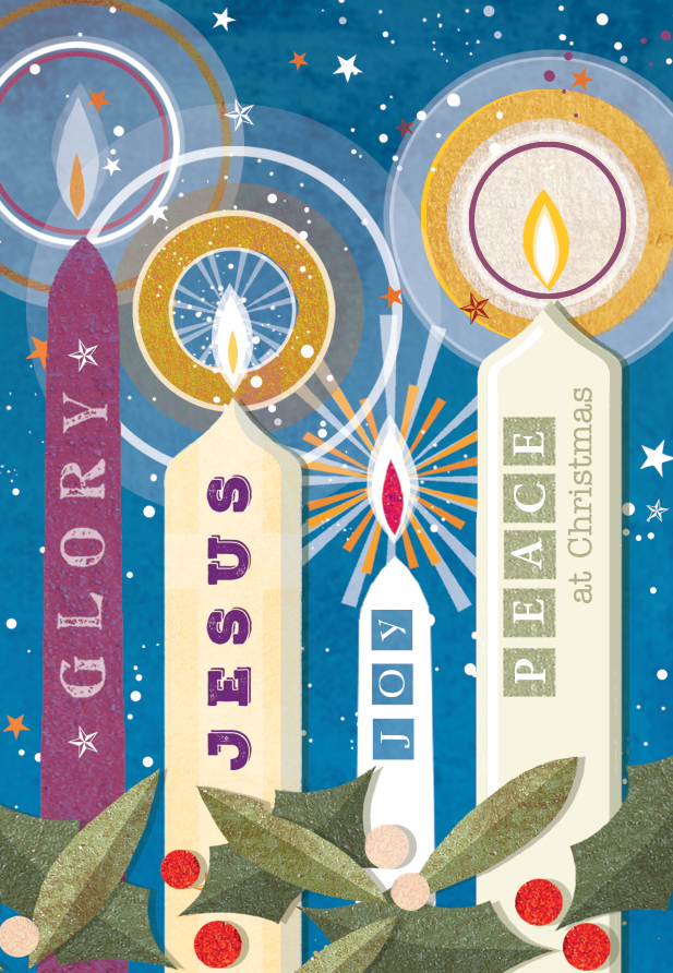 Candles Charity Christmas Cards Pack of 10 EDC20693 Fast Delivery at Eden
