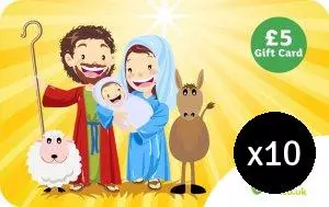 Mary, Joseph & Jesus £5 Gift Cards 10 Pack