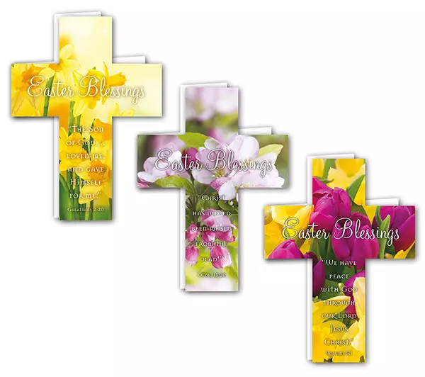 Assorted Easter Crosses Pack of 24 Easter Cards