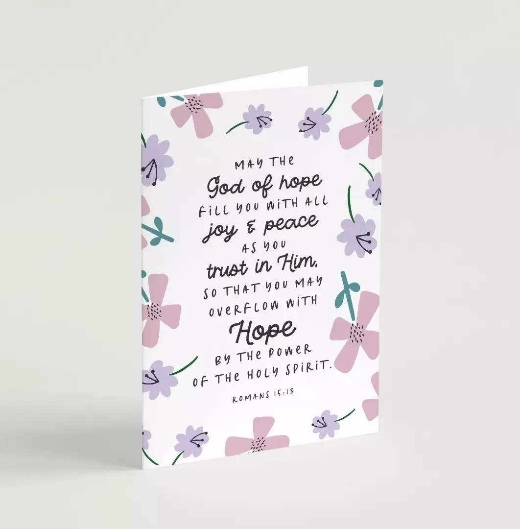 May the God of Hope (Petals) - Greeting Card