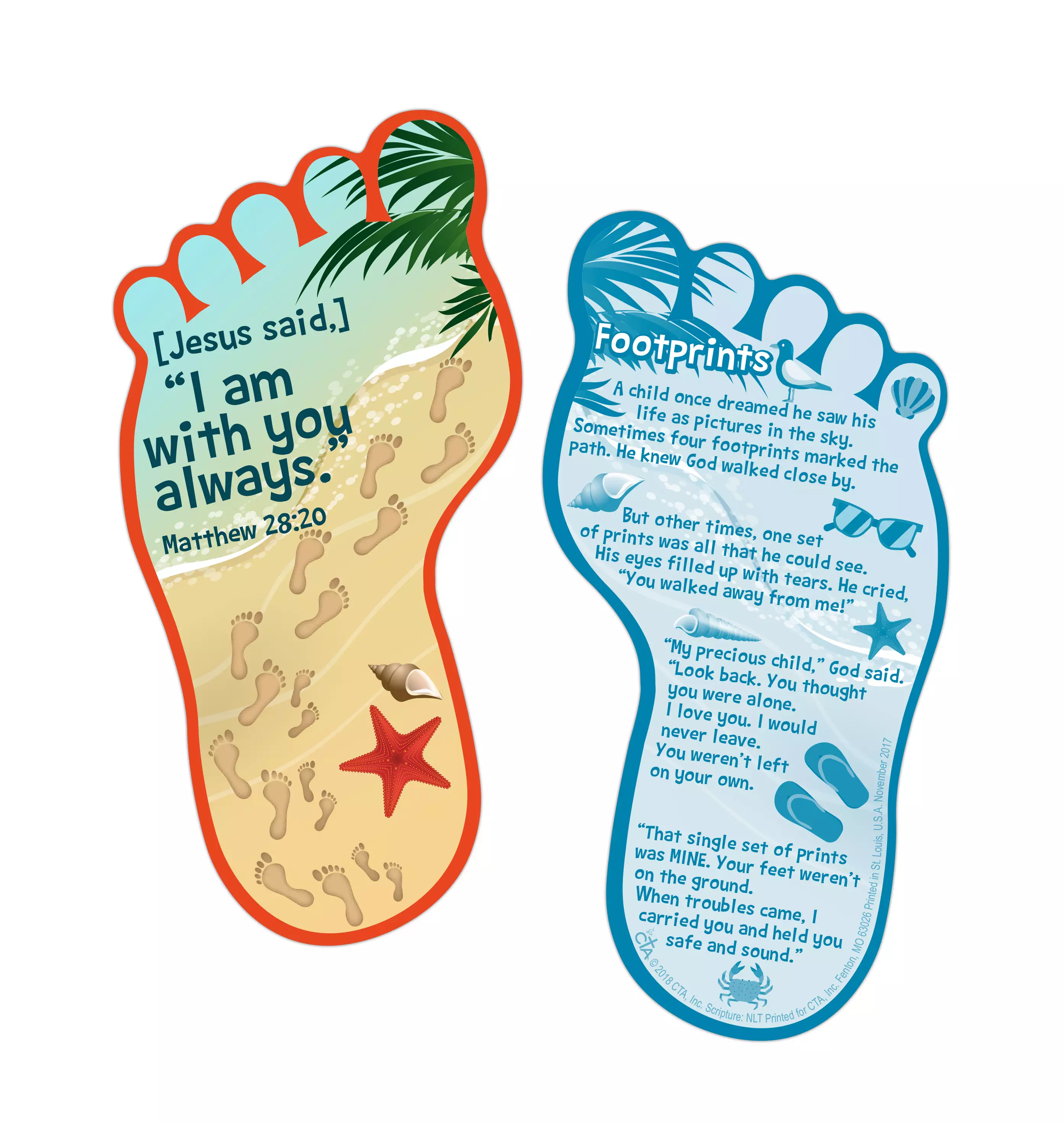 Footprints Bookmark for Children