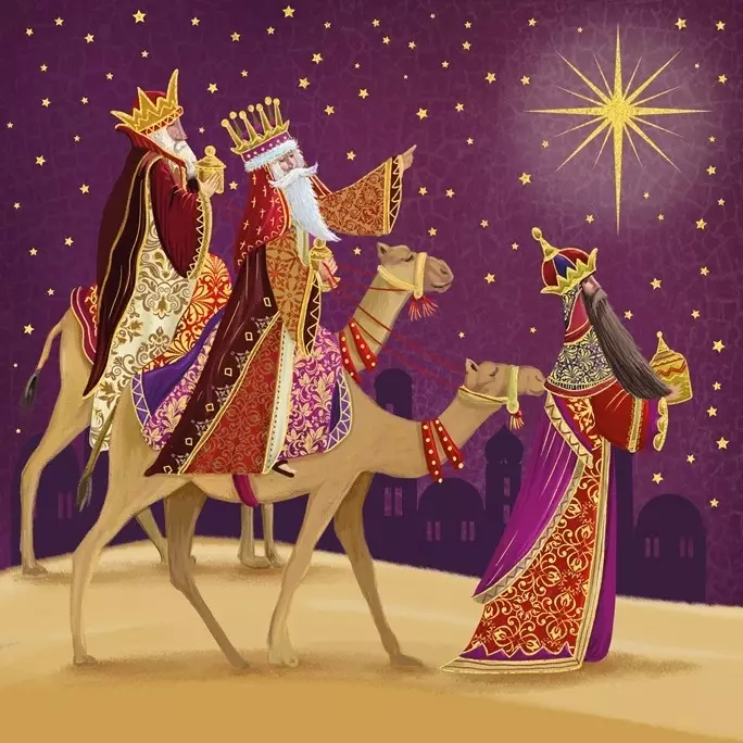 Gold Frankincense & Myrrh Christmas Cards Pack of 10