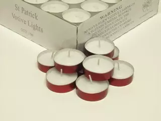 St Patrick Plastic Case Votive Lights Pack of 100