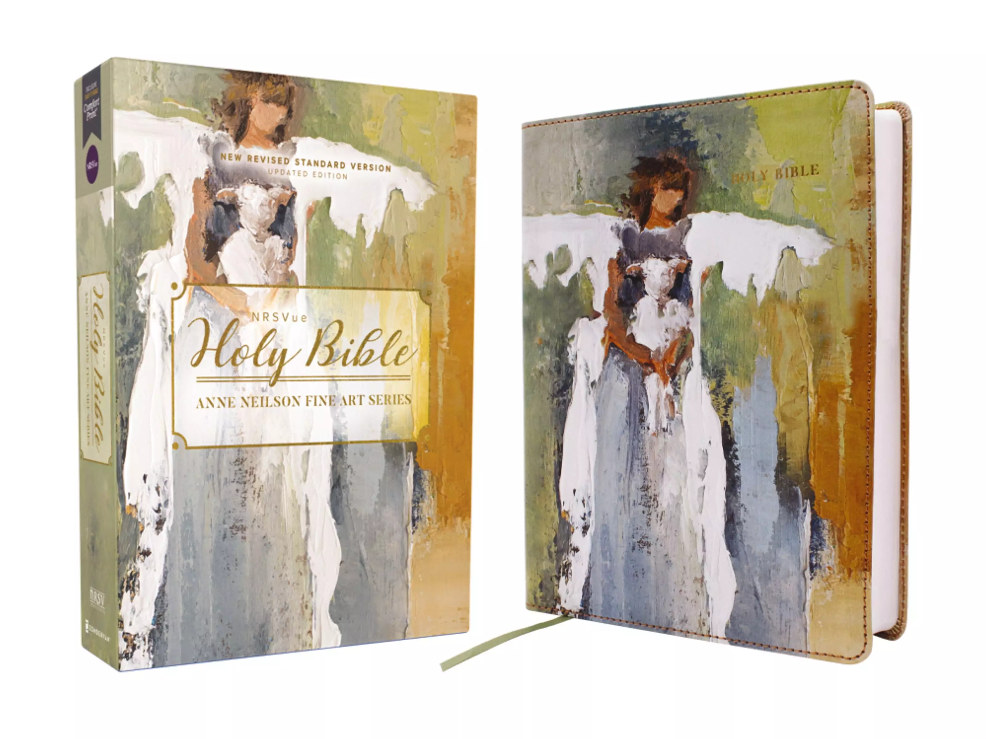 NRSVue, Holy Bible, Anne Neilson Angel Art Series, Leathersoft, Multi-Color, Comfort Print