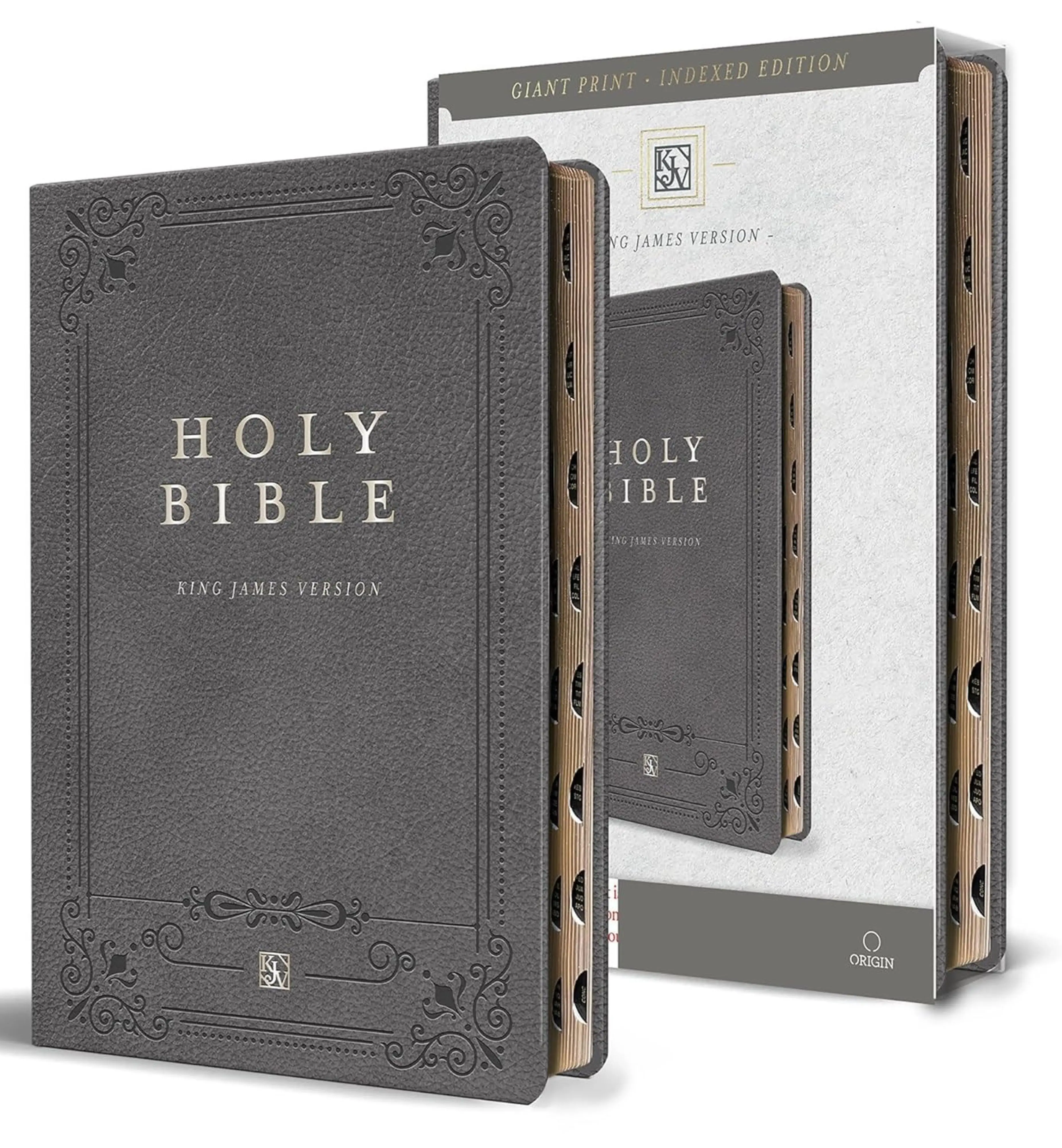 KJV Holy Bible, Giant Print Thinline Large Format, Gray Premium