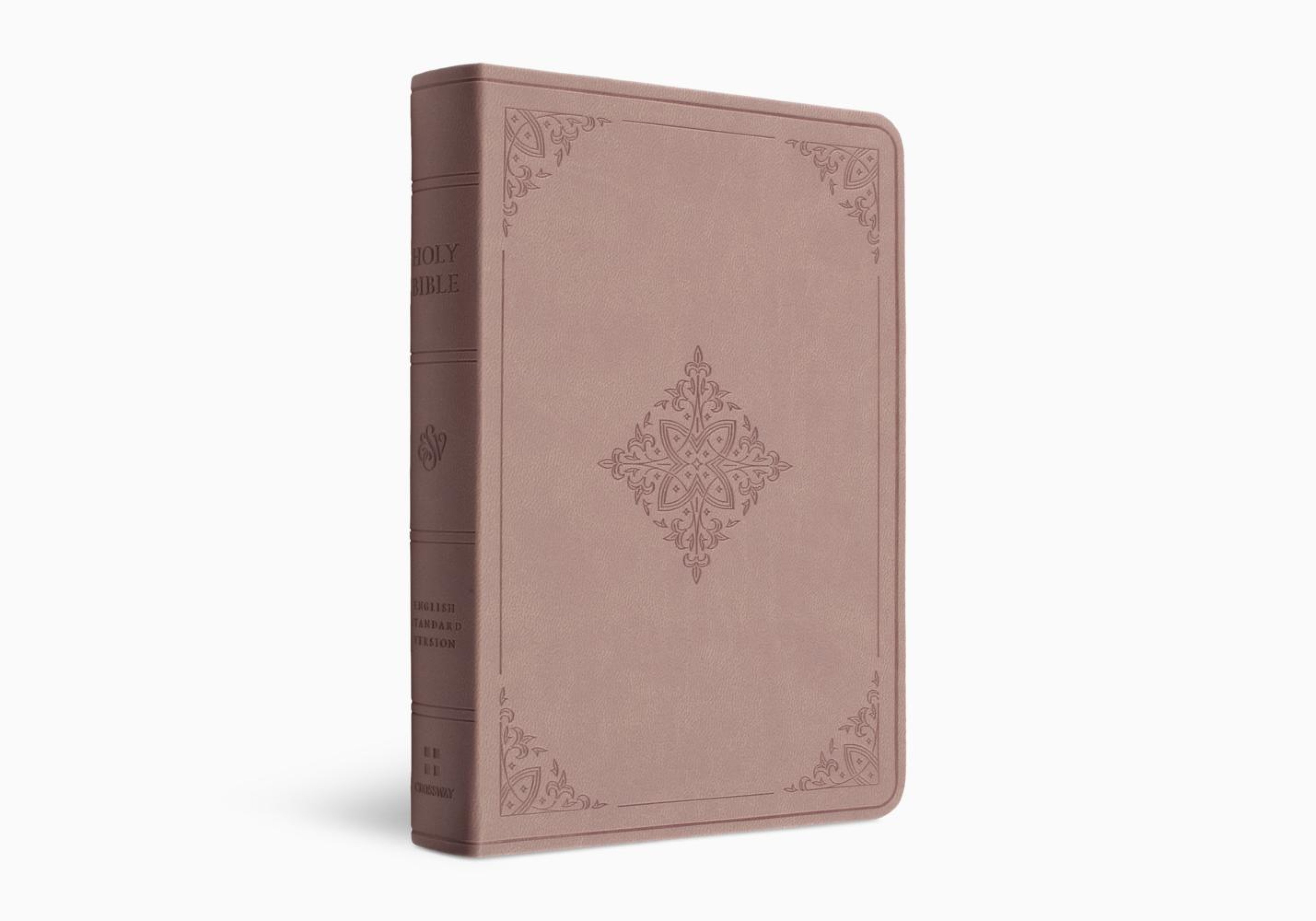 ESV Large Print Value Compact Bible (TruTone, Blush Rose, Fleur-de-lis Design)