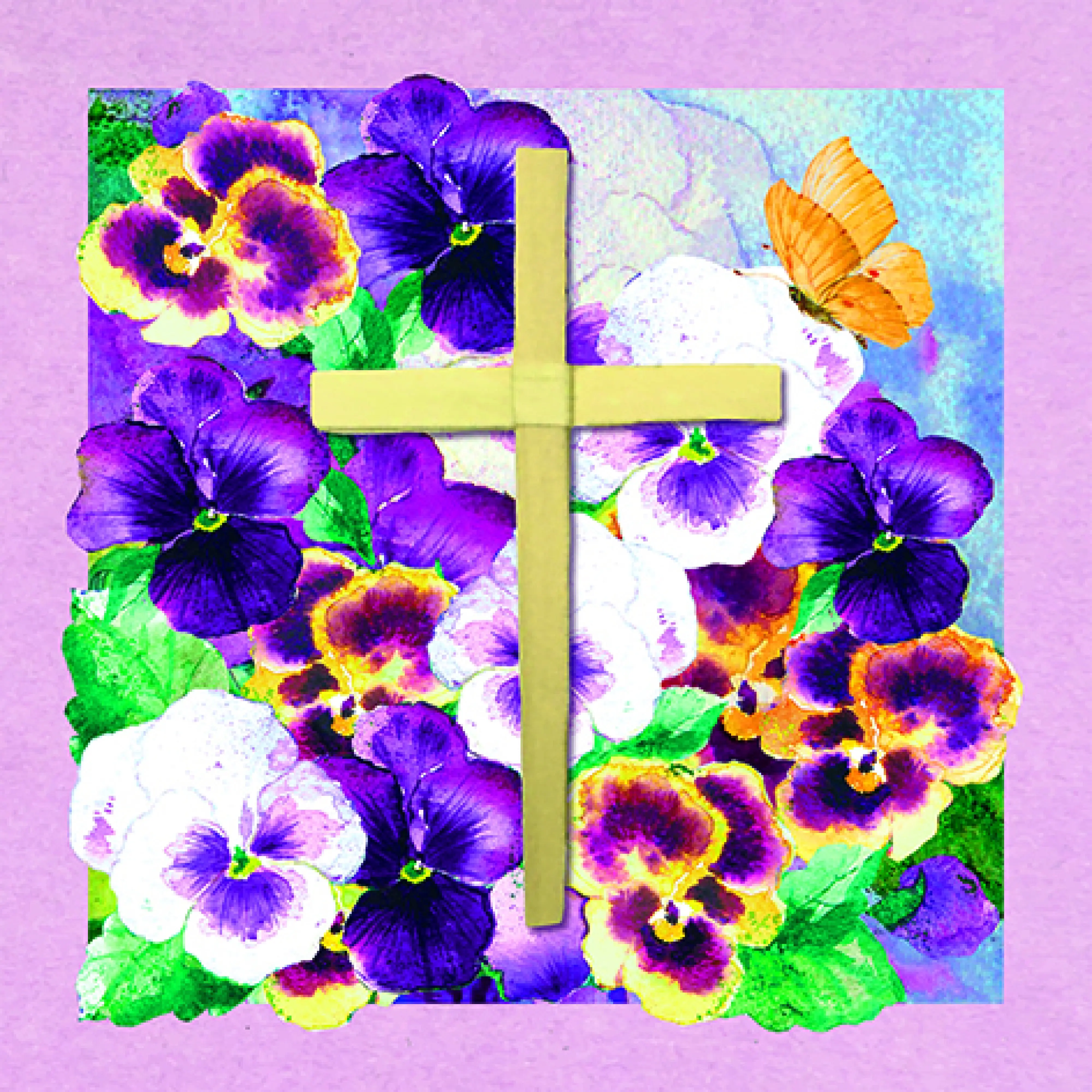Pansies Easter Cards - Pack of 5: Free Delivery when you spend £15 at ...