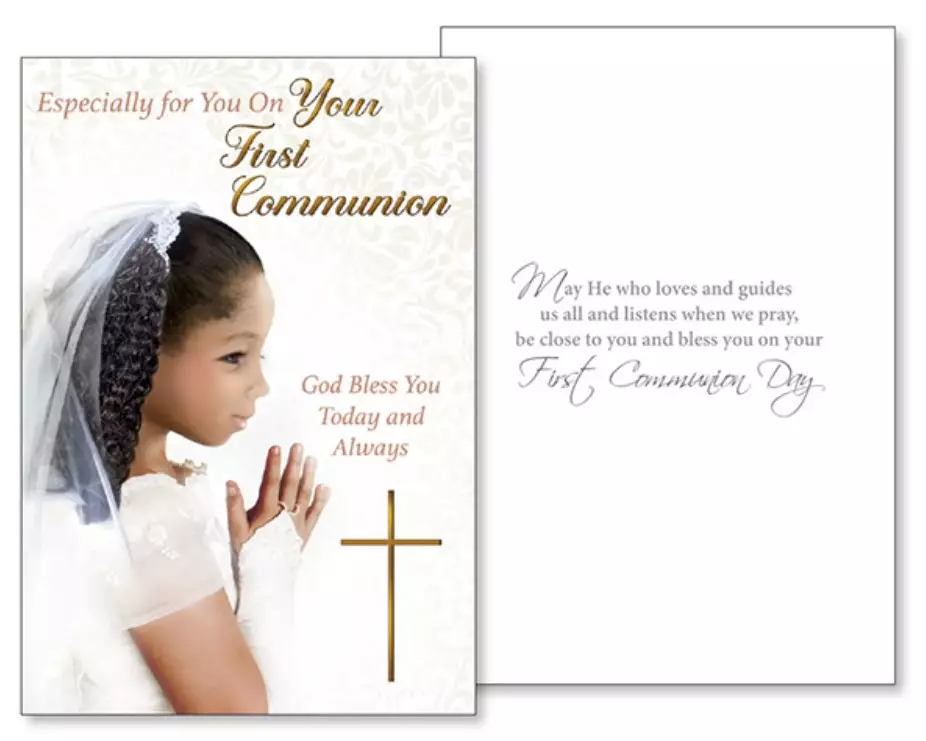 Praying Girl Communion Card
